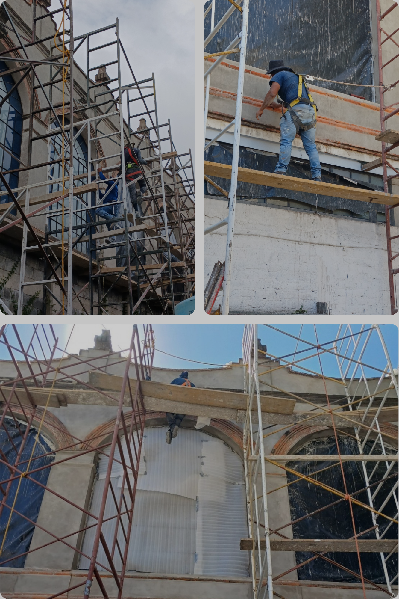 Integración de aplanado en fachada